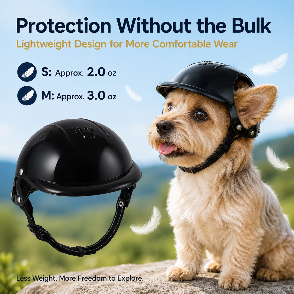 Lightweight Pet Helmet – Open-Ear Head Guard
