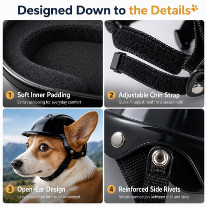 Lightweight Pet Helmet – Open-Ear Head Guard
