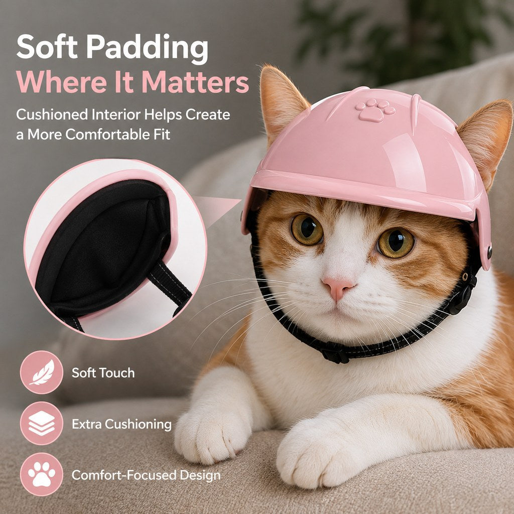 Lightweight Pet Helmet – Open-Ear Head Guard