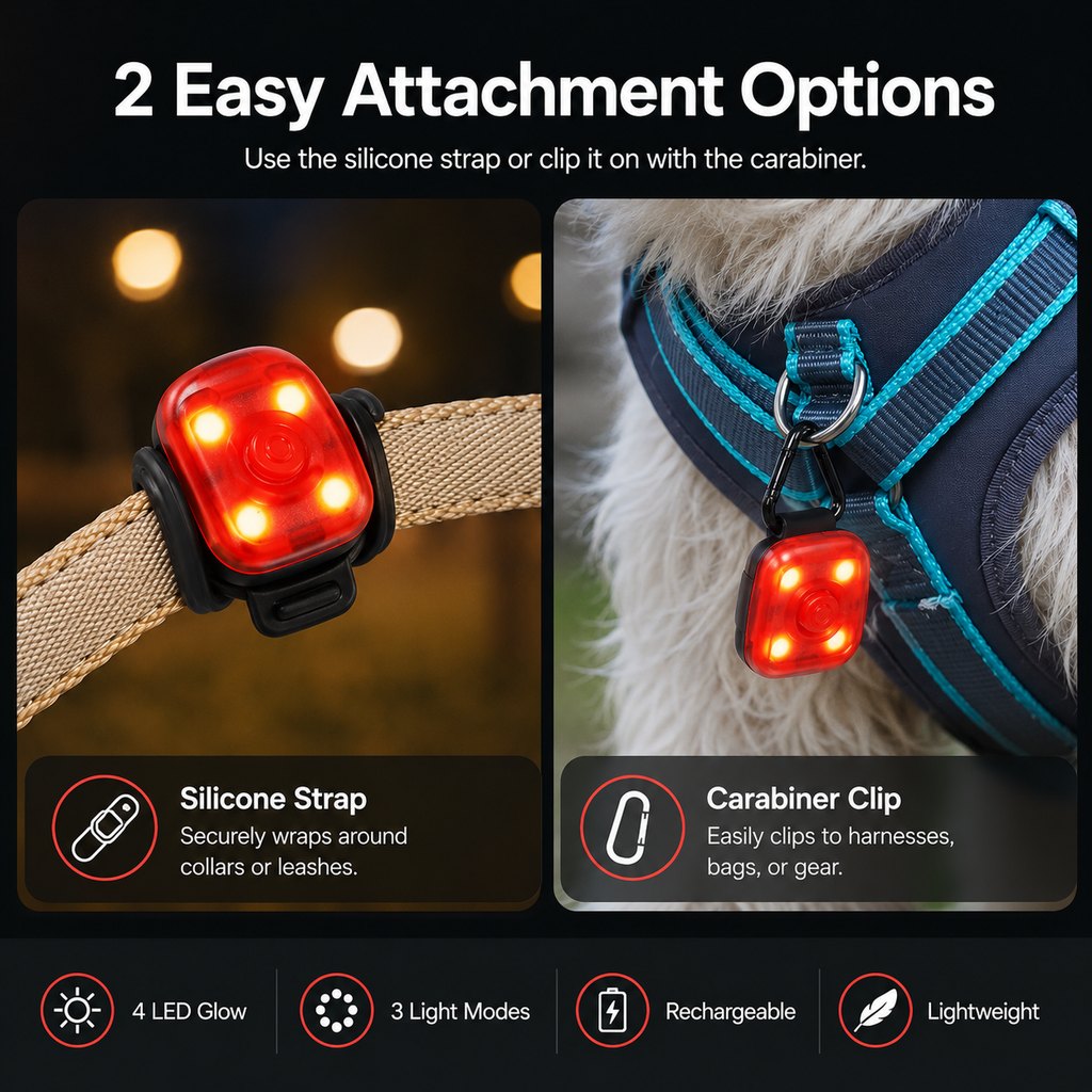 Clip-On Pet Safety Light – Stay Visible After Dark