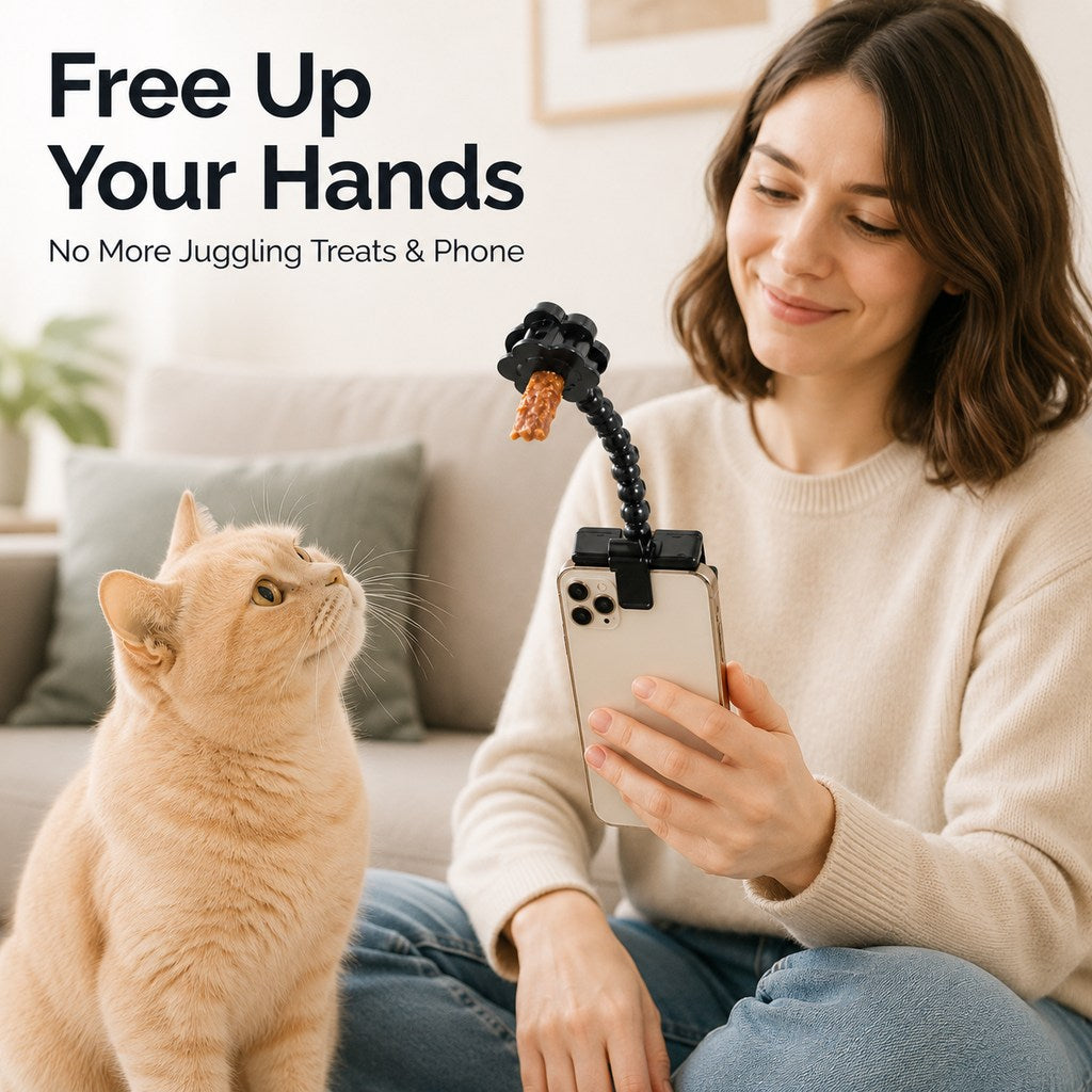 Pet Selfie Phone Clip – Treat Holder for Perfect Photos