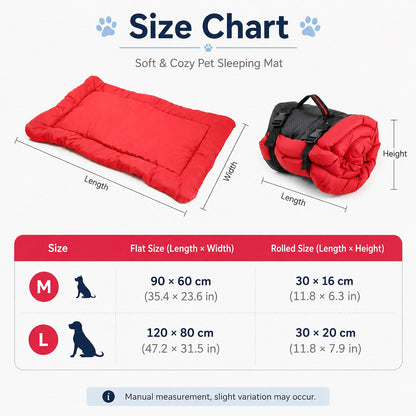 Roll-Up Outdoor Dog Bed – Clean Rest for Camping & Car