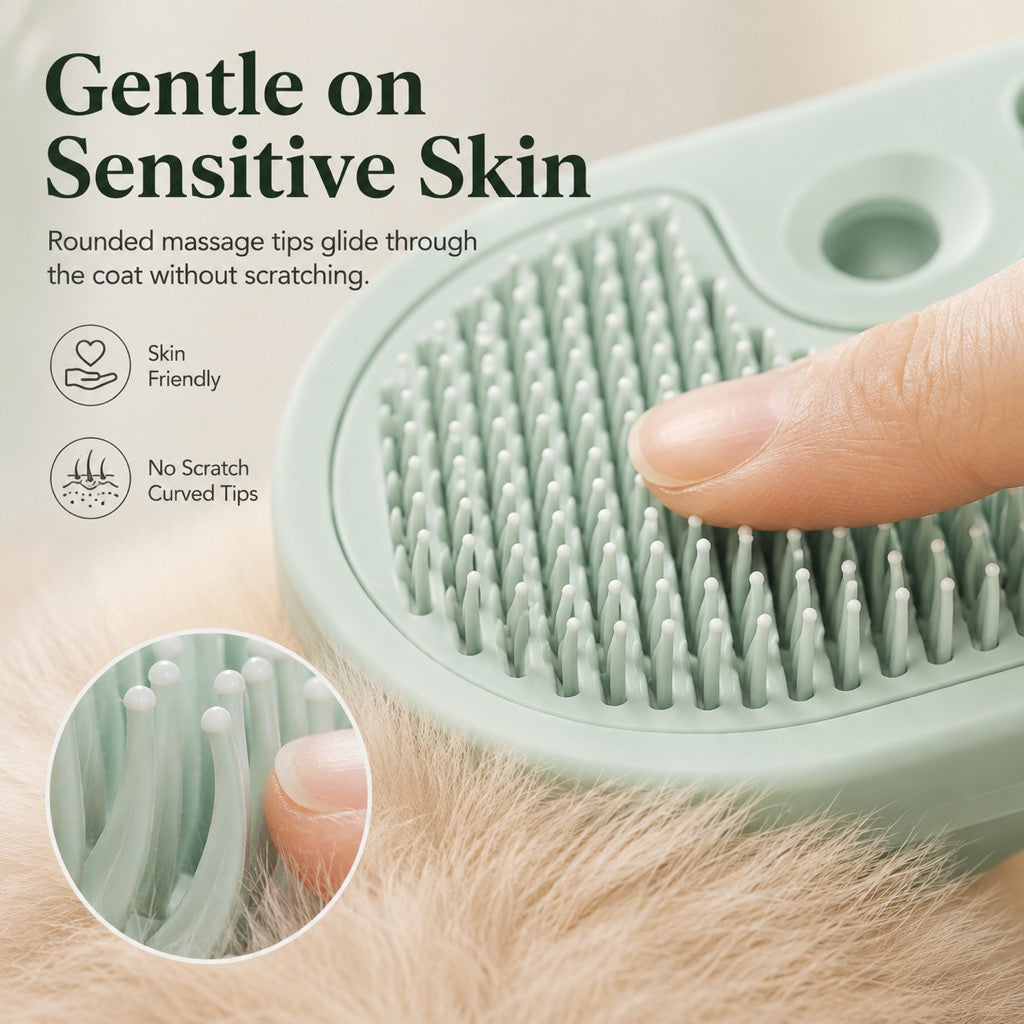 Mist Spray Grooming Brush – No Flying Fur Deshedding