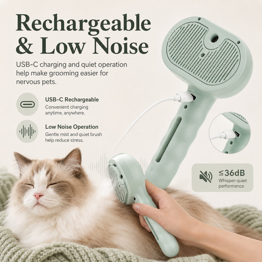 Mist Spray Grooming Brush – No Flying Fur Deshedding