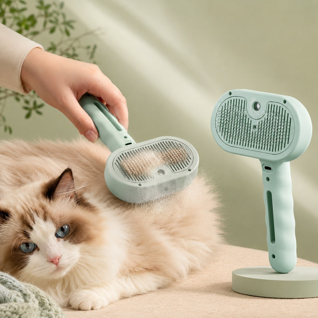Mist Spray Grooming Brush – No Flying Fur Deshedding