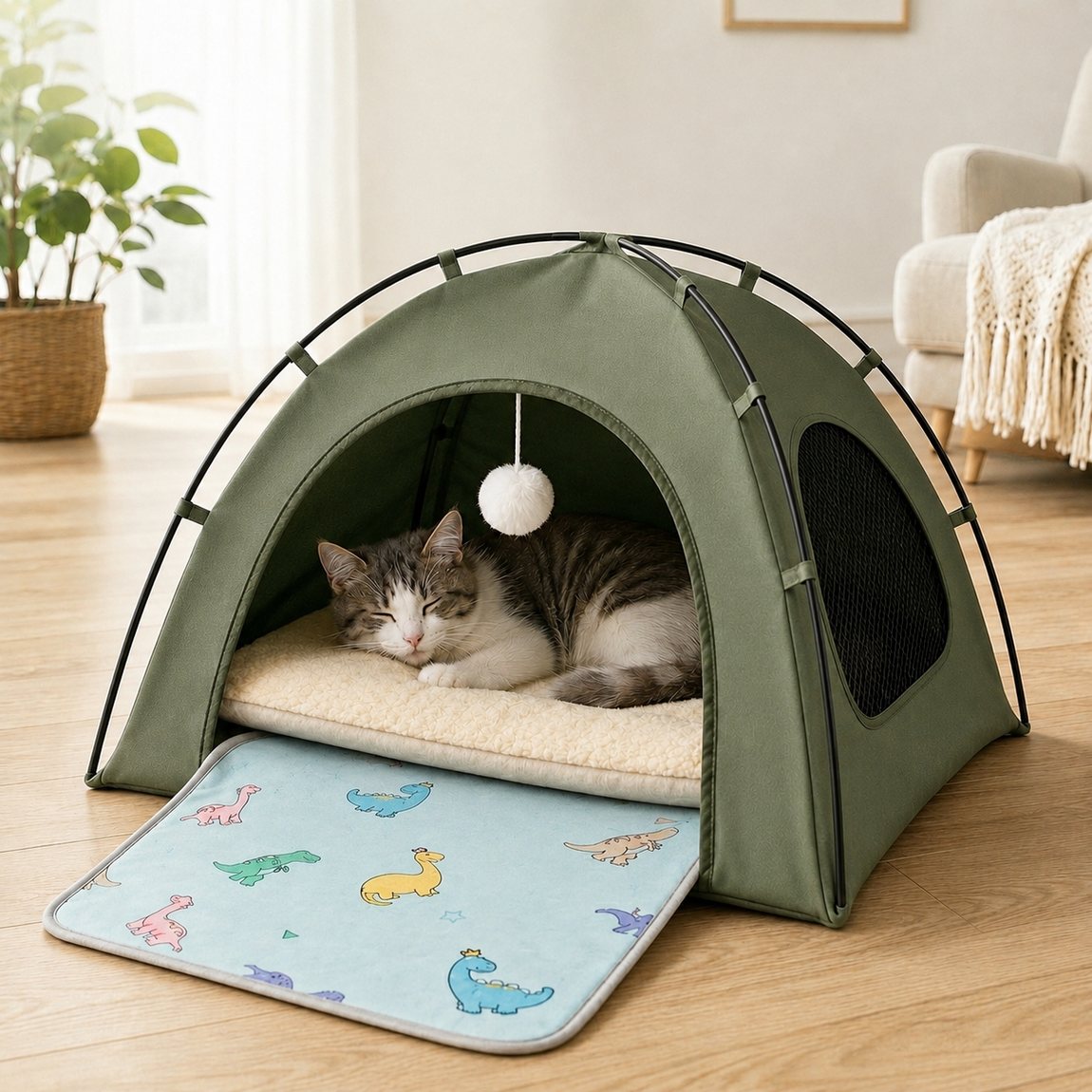Pet Tent Bed with Cooling Mat – Cool Private Hideaway