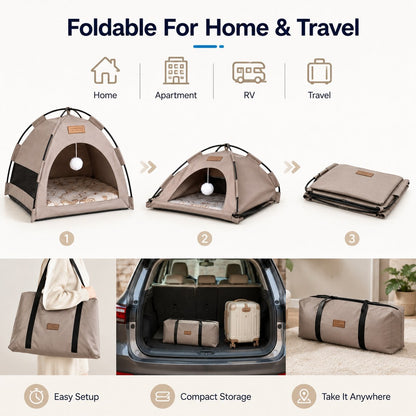 Pet Tent Bed with Cooling Mat – Cool Private Hideaway