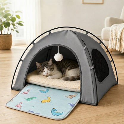 Pet Tent Bed with Cooling Mat – Cool Private Hideaway