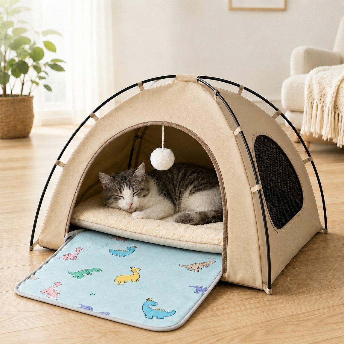 Pet Tent Bed with Cooling Mat – Cool Private Hideaway