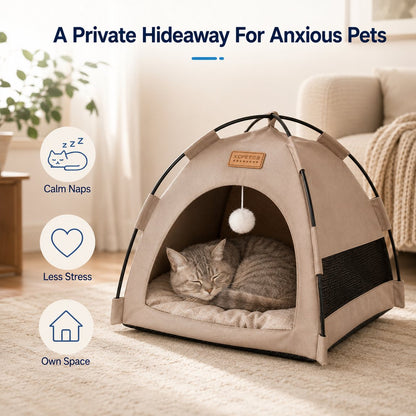 Pet Tent Bed with Cooling Mat – Cool Private Hideaway