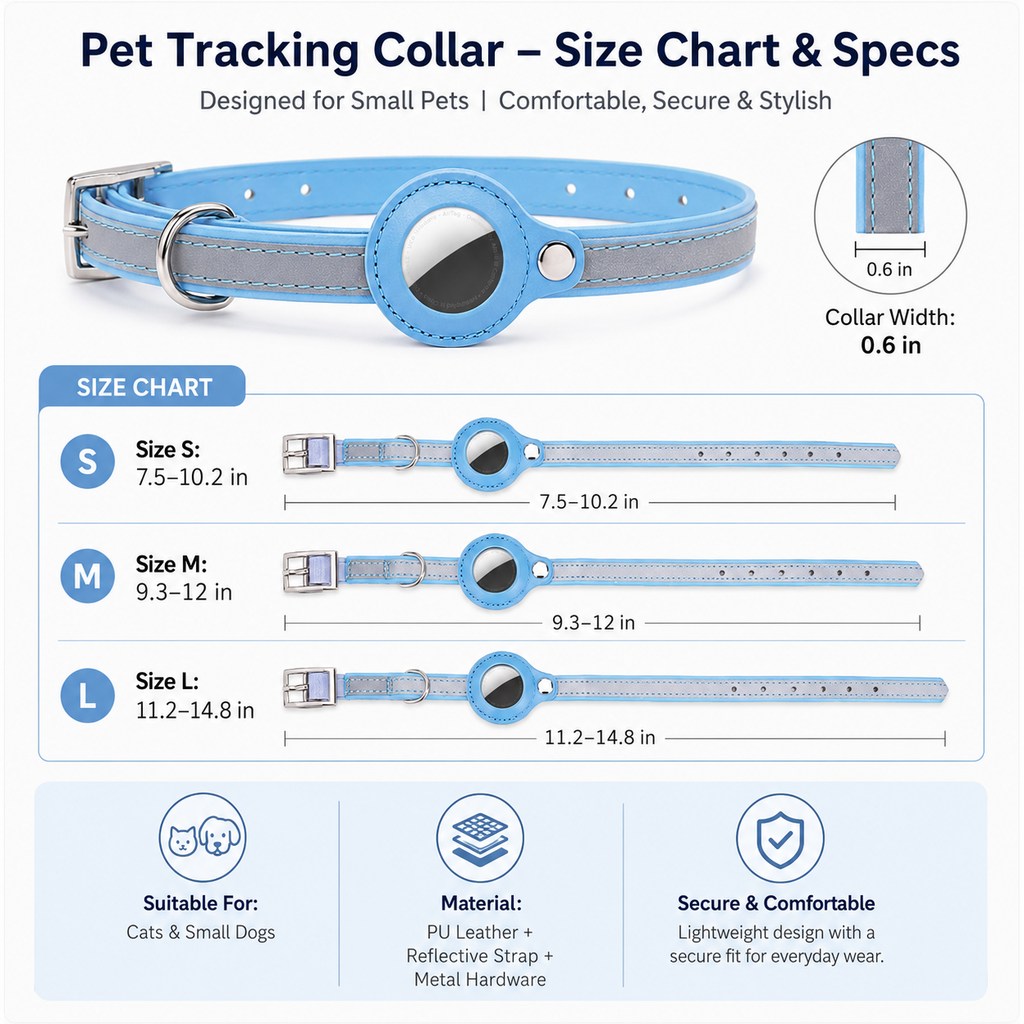 AirTag Reflective Pet Collar – Track & Stay Visible