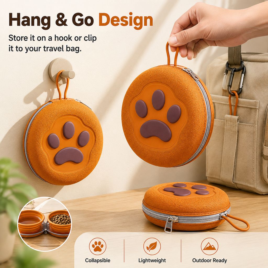 Paw-Shaped Collapsible Travel Bowls – Feed Anywhere