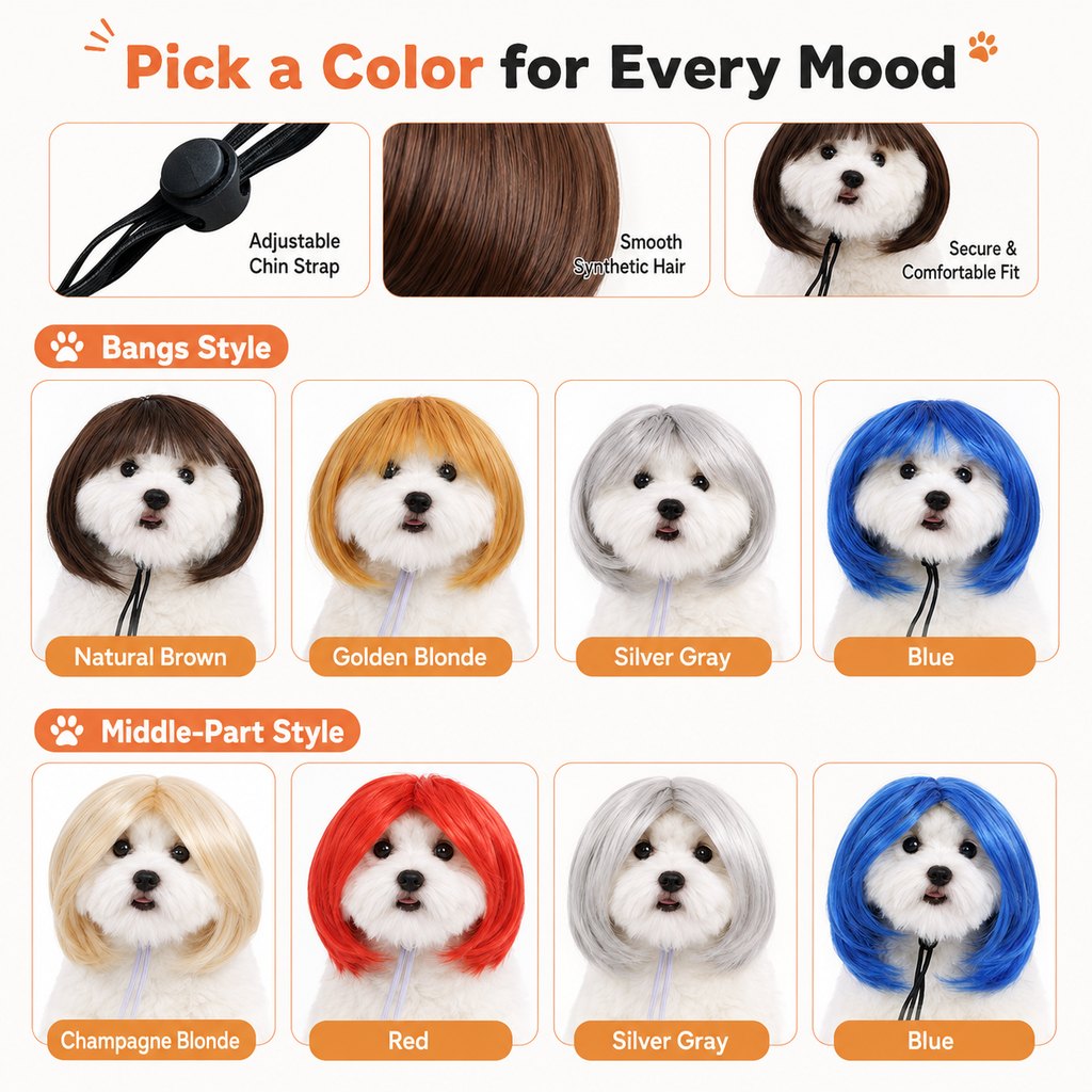 Funny Bob Pet Wig – Easy Costume Photo Prop