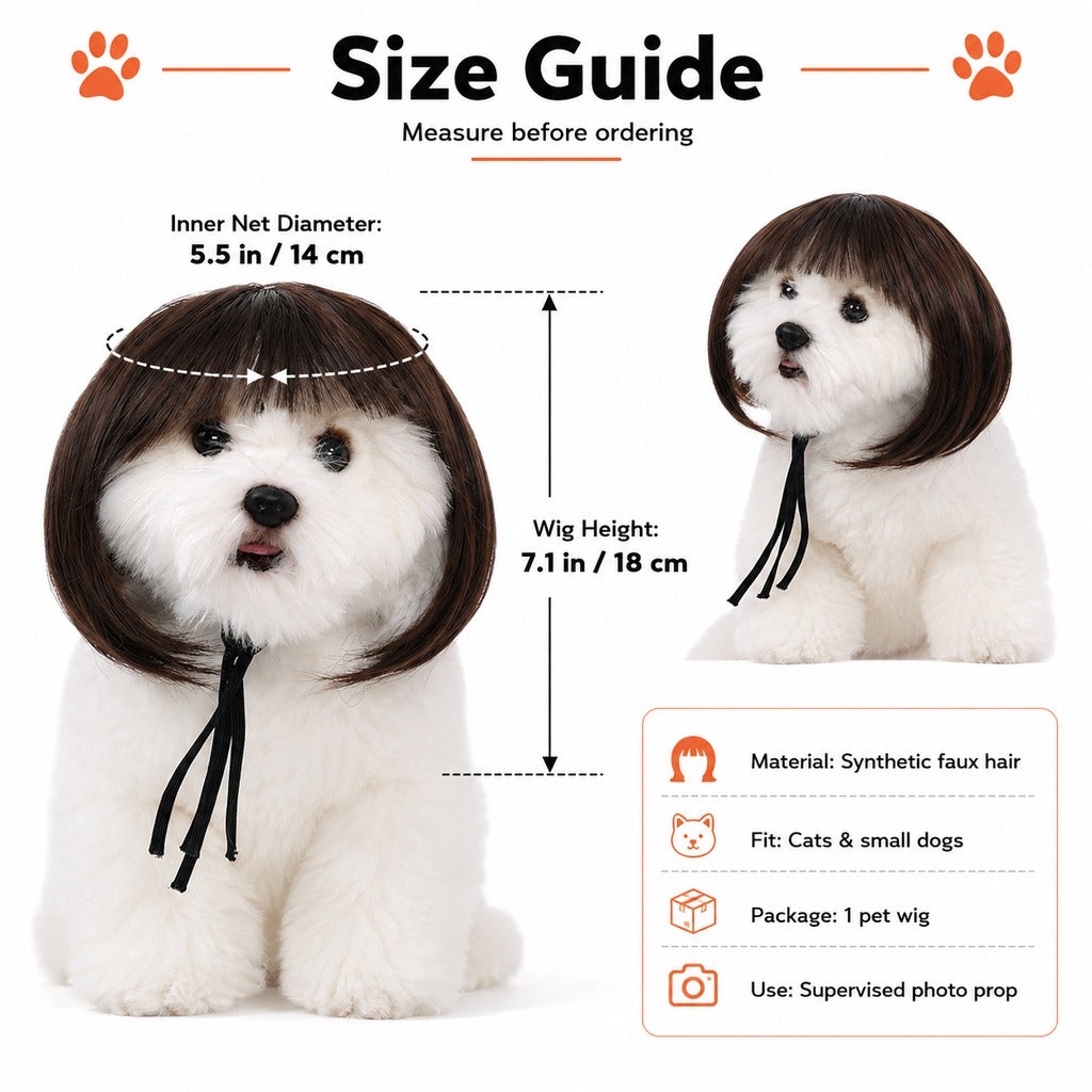 Funny Bob Pet Wig – Easy Costume Photo Prop