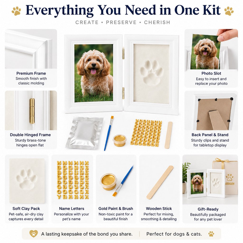 Pet Paw Print Frame Kit – DIY Keepsake Memories
