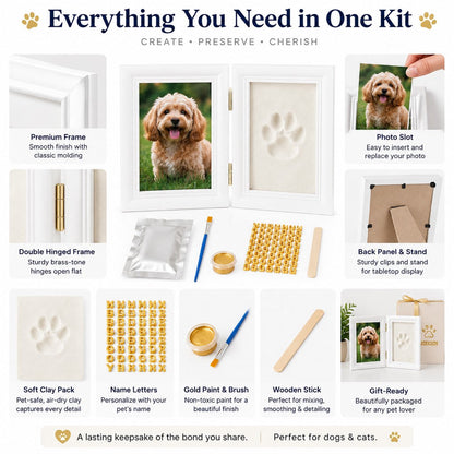 Pet Paw Print Frame Kit – DIY Keepsake Memories
