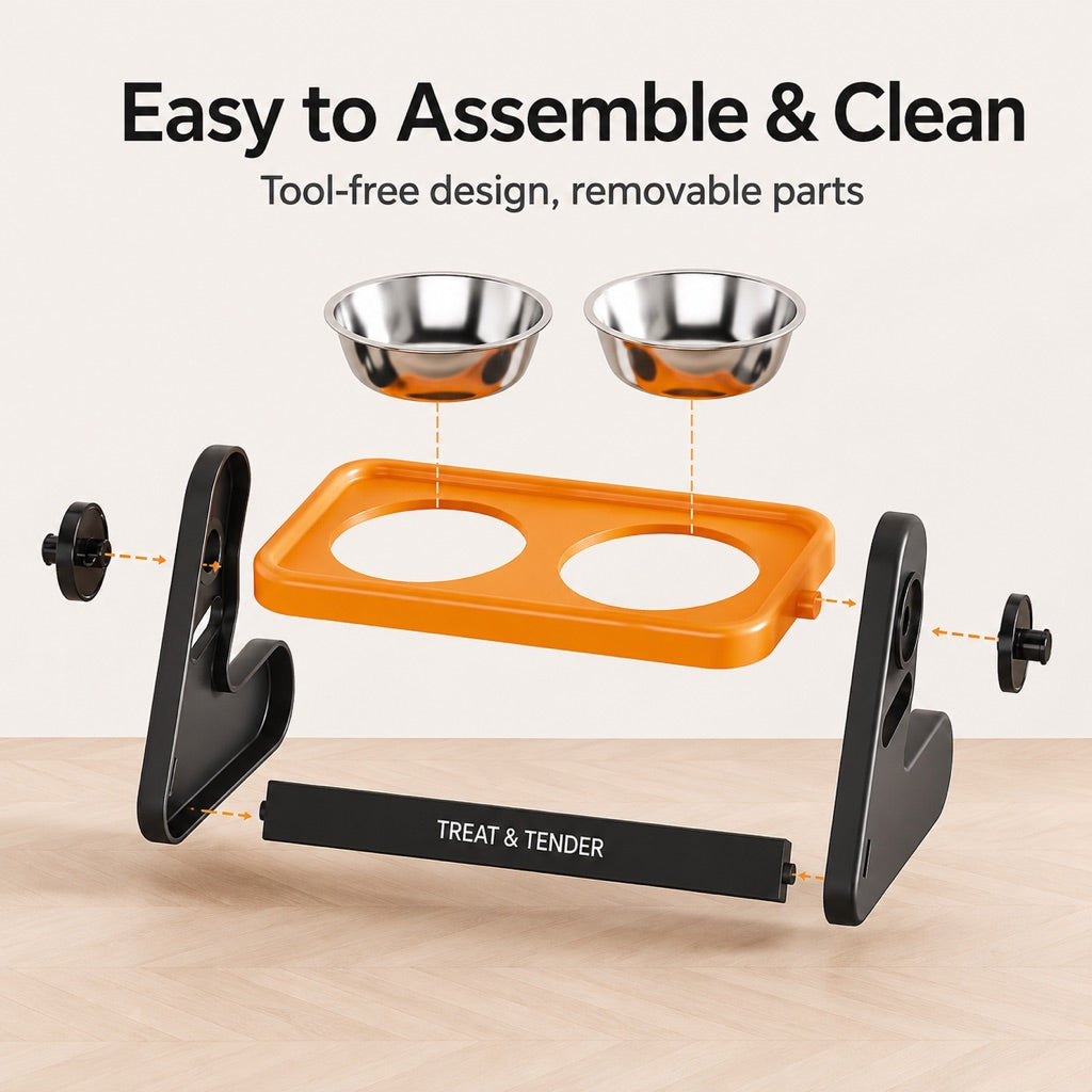 Elevated Tilted Steel Pet Bowls – Easier, Cleaner Meals