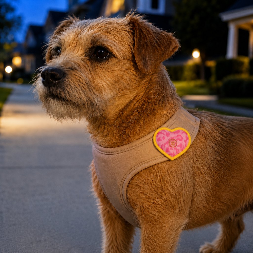 Heart LED Pet Safety Light – Visible on Night Walks