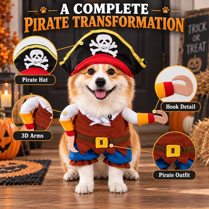 Pirate Dog Costume – Hat & Hook Arms