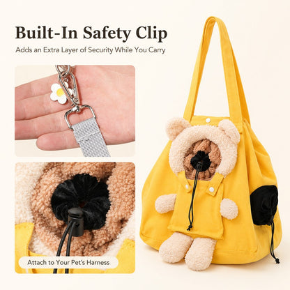 Plush Bear Cat Carrier Tote – Dual Head-Out Design
