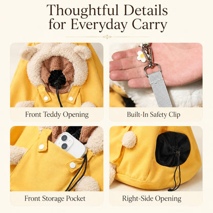 Plush Bear Cat Carrier Tote – Dual Head-Out Design