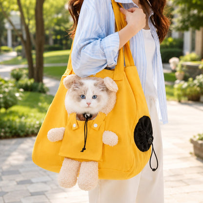 Plush Bear Cat Carrier Tote – Dual Head-Out Design