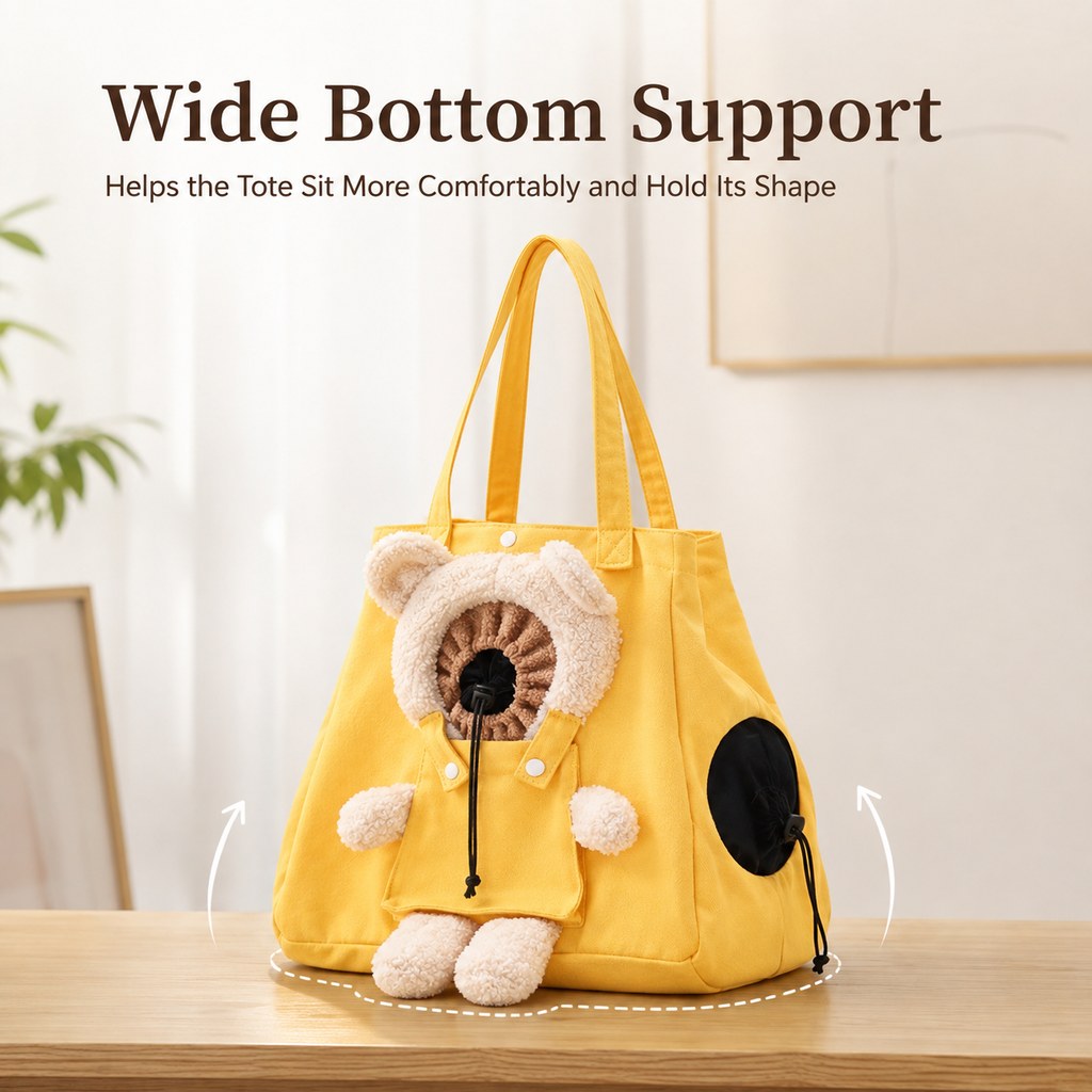 Plush Bear Cat Carrier Tote – Dual Head-Out Design