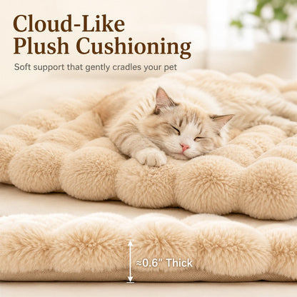 Plush Faux Fur Pet Bed Mat – Non-Slip & Washable