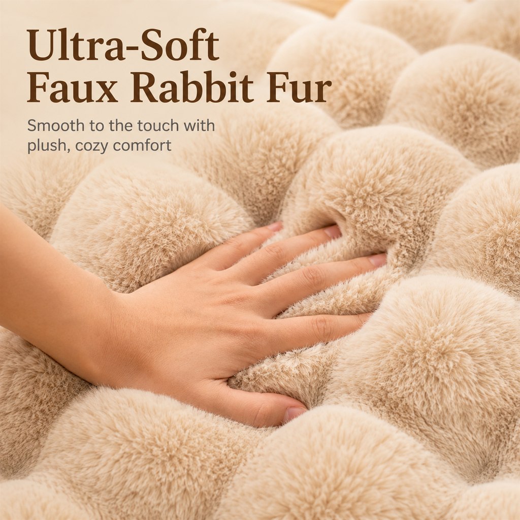Plush Faux Fur Pet Bed Mat – Non-Slip & Washable