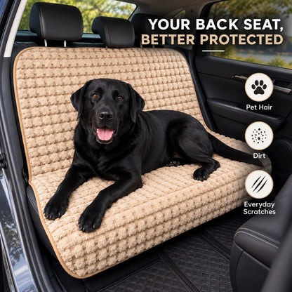 Plush Dog Back Seat Cover – Blocks Hair & Dirt