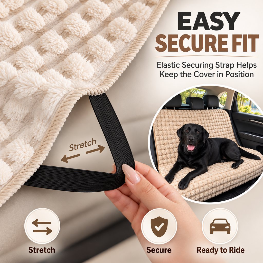 Plush Dog Back Seat Cover – Blocks Hair & Dirt