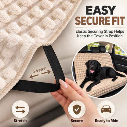 Plush Dog Back Seat Cover – Blocks Hair & Dirt