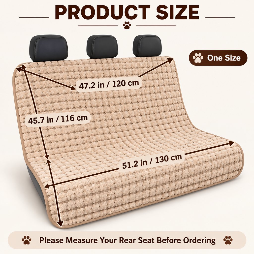 Plush Dog Back Seat Cover – Blocks Hair & Dirt