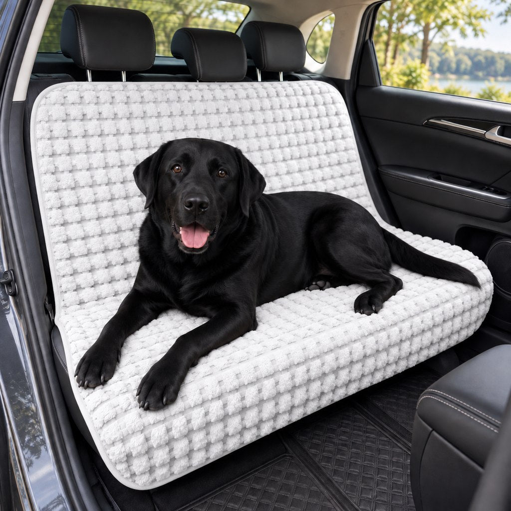 Plush Dog Back Seat Cover – Blocks Hair & Dirt