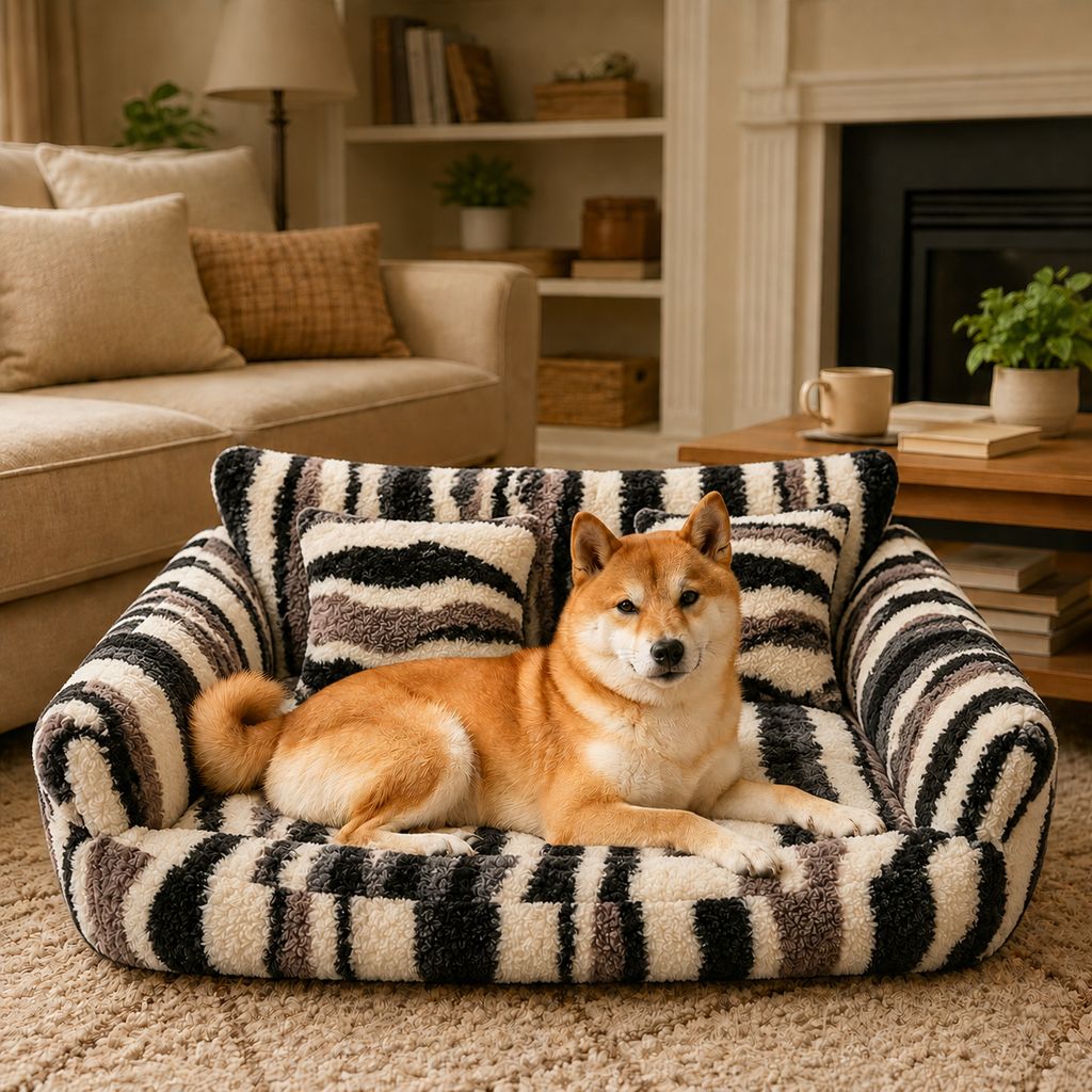 Plush Dog Sofa Bed – Soft Bolstered Everyday Naps