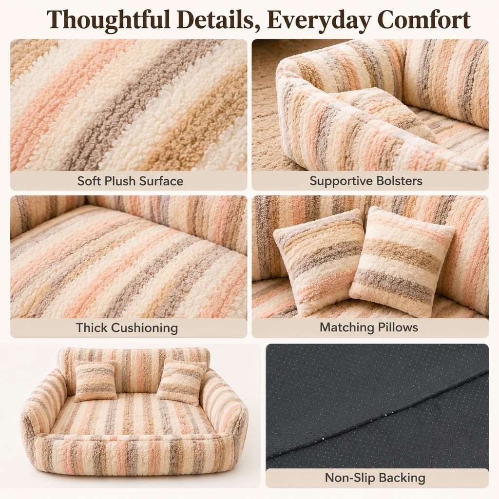 Plush Dog Sofa Bed – Soft Bolstered Everyday Naps