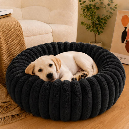 Plush Donut Pet Bed – Raised Rim Comfort