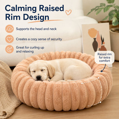 Plush Donut Pet Bed – Raised Rim Comfort