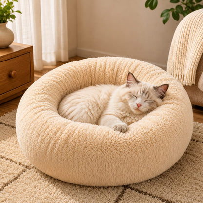 Plush Donut Pet Bed – Warm Cozy Nest