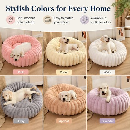 Plush Donut Pet Bed – Raised Rim Comfort