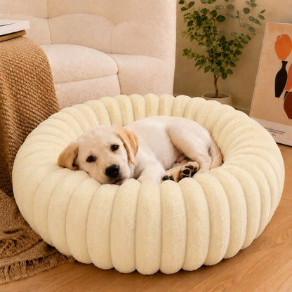 Plush Donut Pet Bed – Raised Rim Comfort