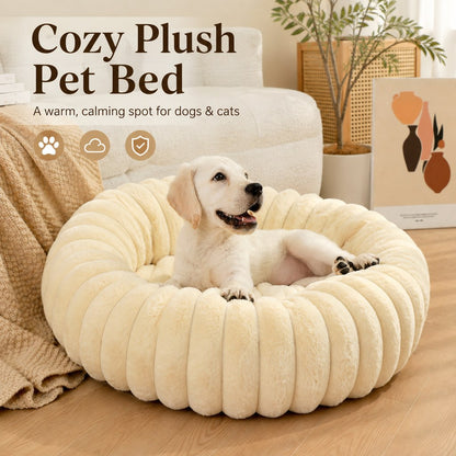 Plush Donut Pet Bed – Raised Rim Comfort