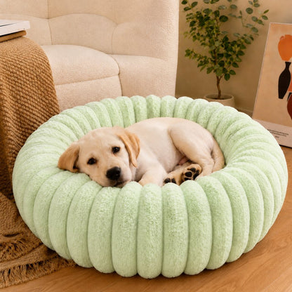 Plush Donut Pet Bed – Raised Rim Comfort