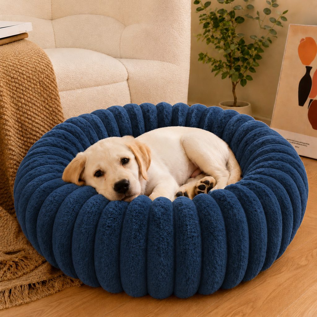 Plush Donut Pet Bed – Raised Rim Comfort