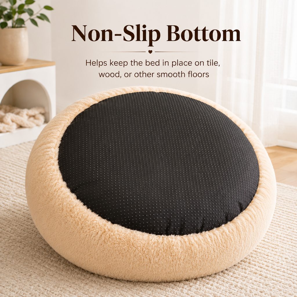 Plush Donut Pet Bed – Warm Cozy Nest