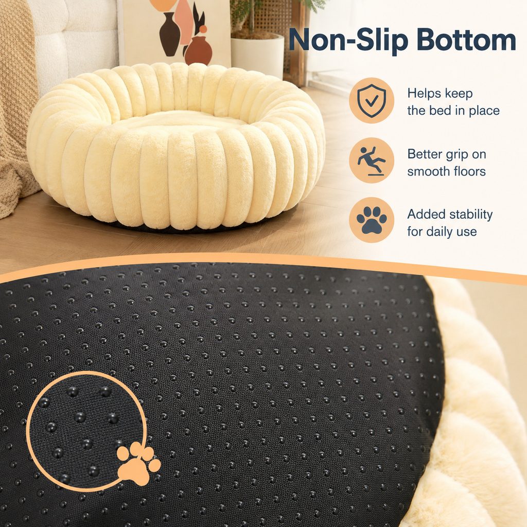 Plush Donut Pet Bed – Raised Rim Comfort