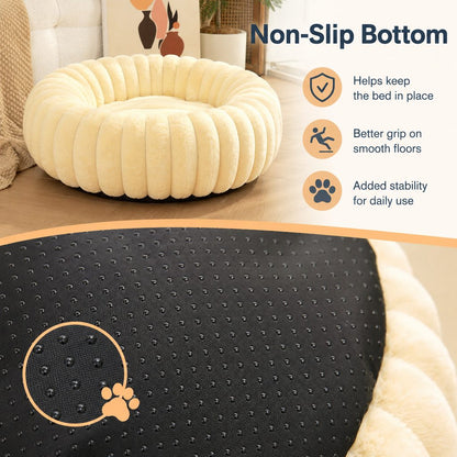 Plush Donut Pet Bed – Raised Rim Comfort