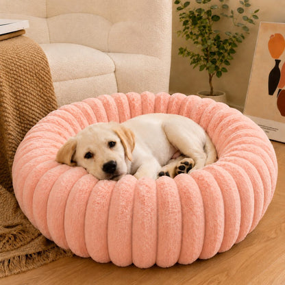Plush Donut Pet Bed – Raised Rim Comfort
