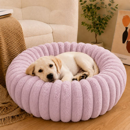 Plush Donut Pet Bed – Raised Rim Comfort