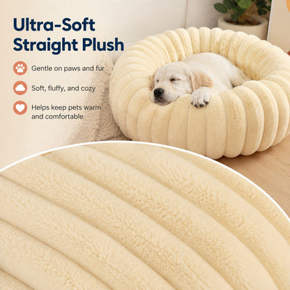 Plush Donut Pet Bed – Raised Rim Comfort